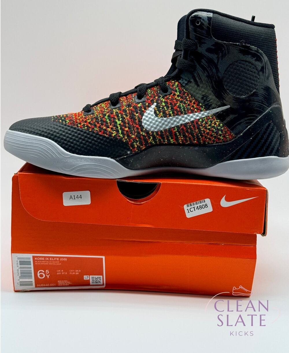 Nike Kobe 9 Elite Protro GS Masterpiece Black Silver, Kids 6.5Y NIB